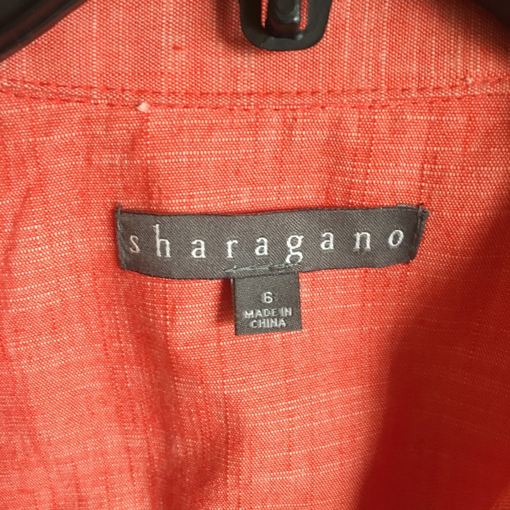 Whimsical Melon Sharagano Linen dress